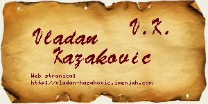 Vladan Kazaković vizit kartica